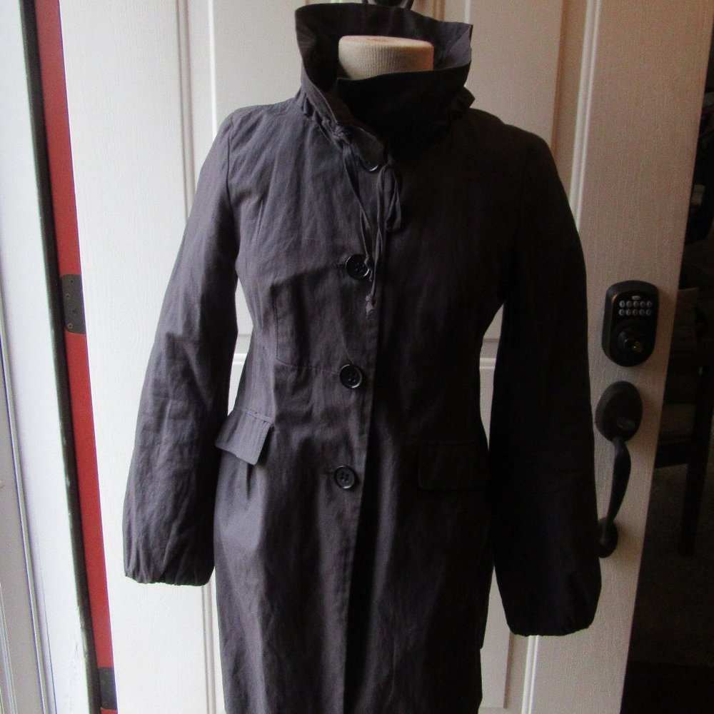 Loft Long Gray Fully Lined Adjustable Ruffle Coll… - image 2